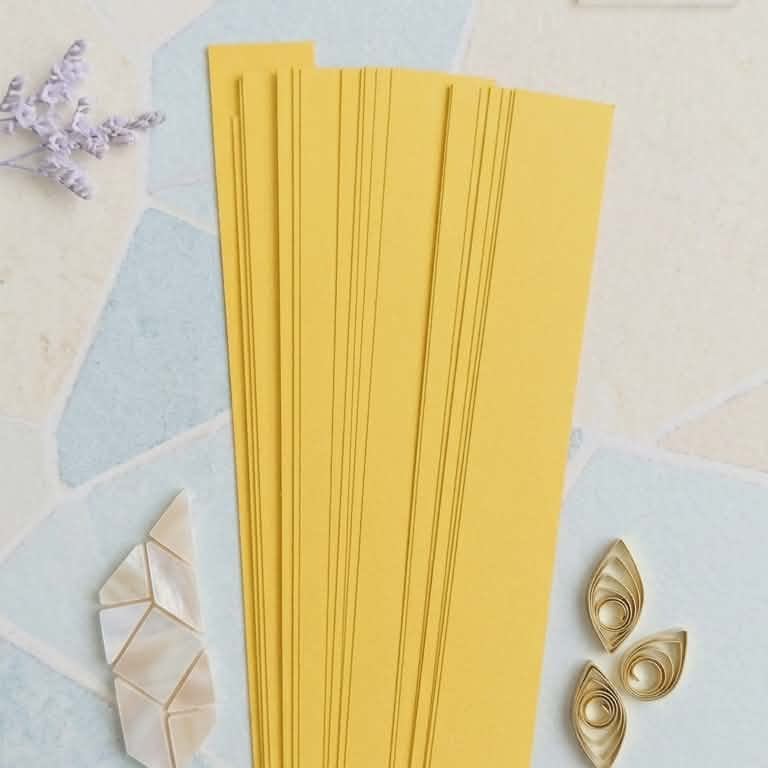 Light yellow 16 mm barrel-shaped paper bead strips with mystical book and pen