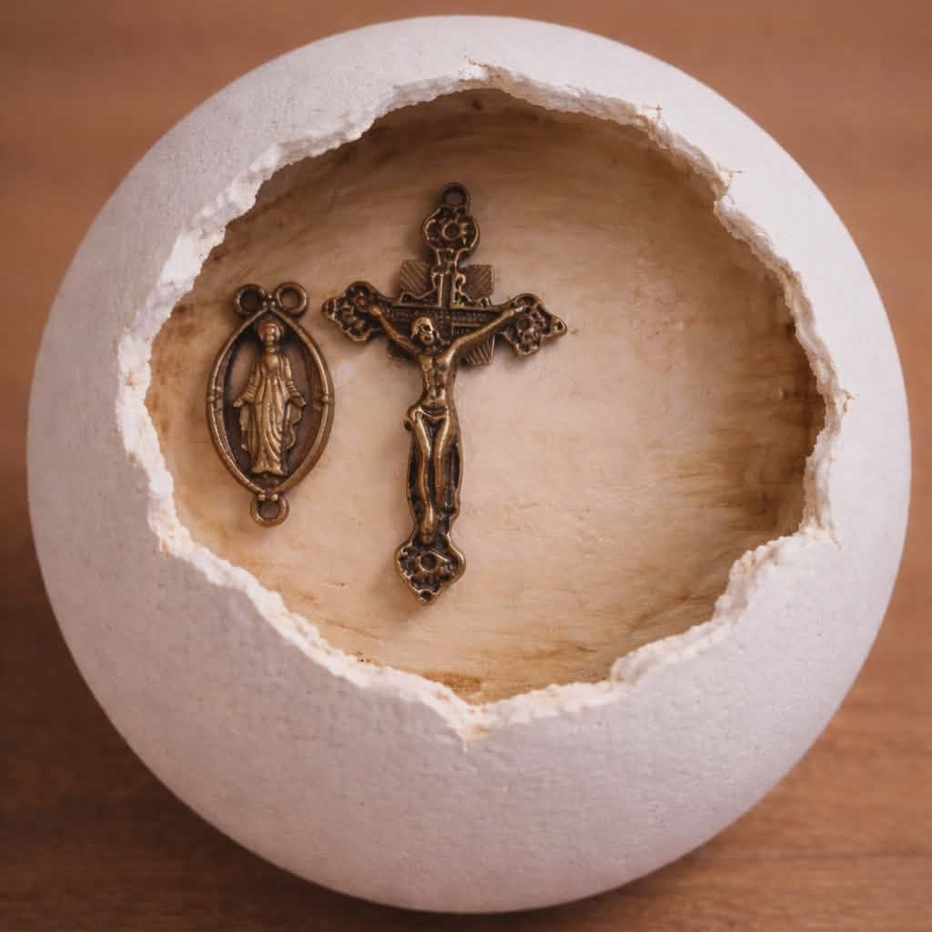 Bronze crucifix detail from Violet Skye DIY Rosary Bead Kit for handmade Catholic rosary
